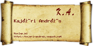 Kajári András névjegykártya