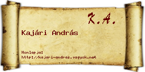 Kajári András névjegykártya